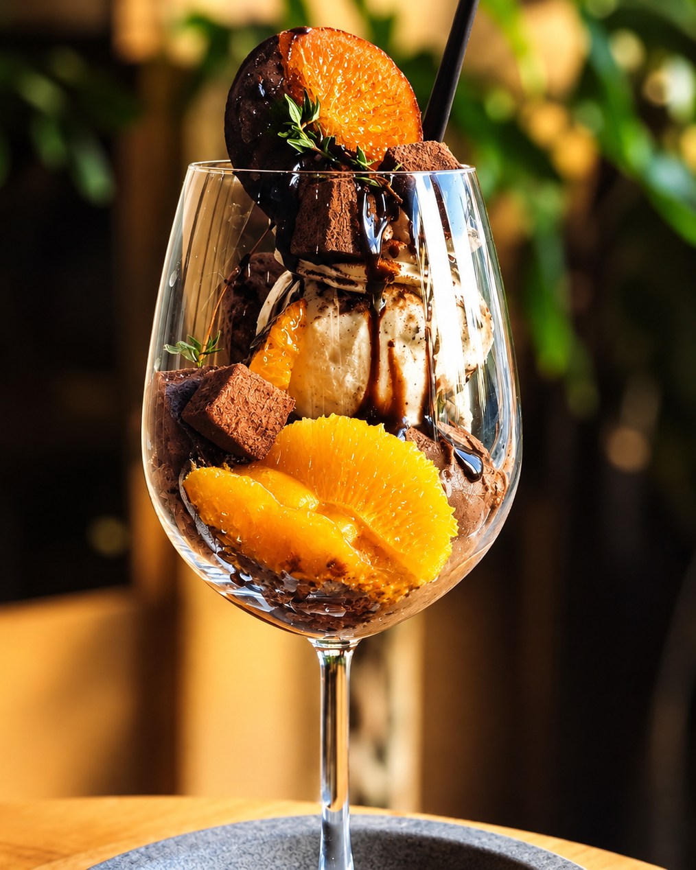 オレンジとチョコレートのパフェ