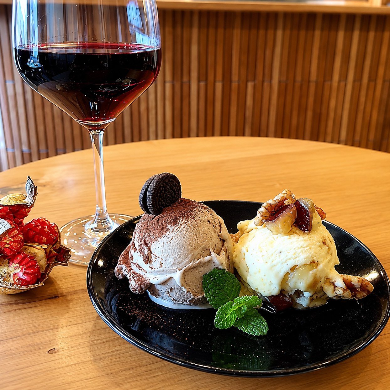 赤ワインとジェラート